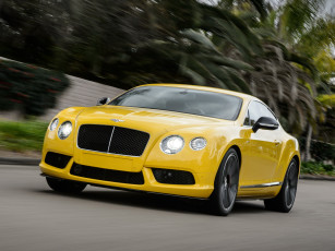 Картинка автомобили bentley gt v8 s continental желтый 2013г coupe