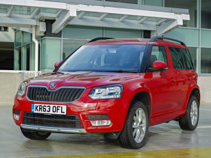 Картинка автомобили skoda красный uk-spec 2014г yeti