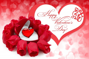 обоя праздничные, день святого валентина,  сердечки,  любовь, розы, сердечко