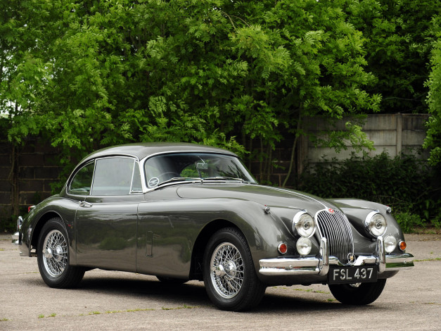Обои картинки фото автомобили, jaguar, head, 1958, uk-spec, coupe, fixed, xk150