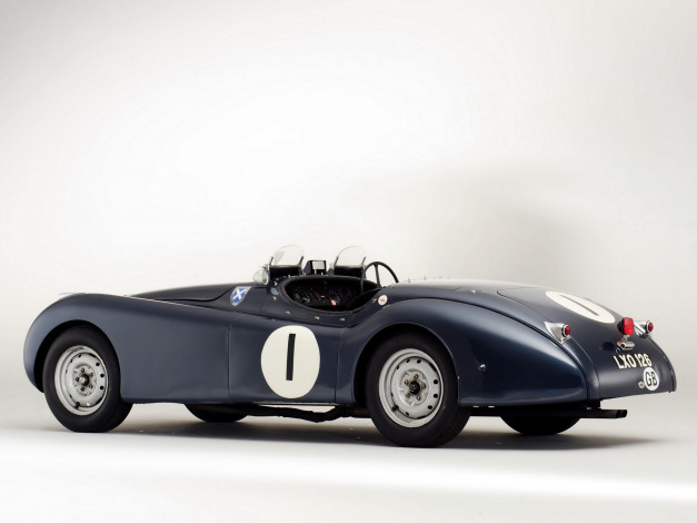 Обои картинки фото автомобили, jaguar, roadster, competition, 1951г, xk120, синий