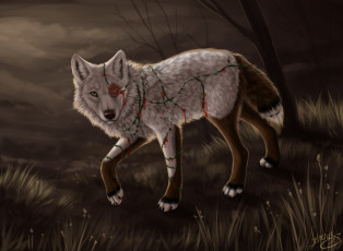 Картинка рисованное животные +сказочные +мифические волк