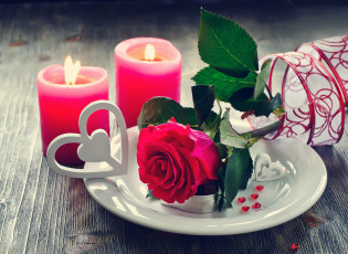 обоя праздничные, день святого валентина,  сердечки,  любовь, valentine's, day, свечи, любовь, лепестки, розы, цветы