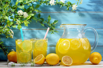Картинка еда напитки кувшин лимоны