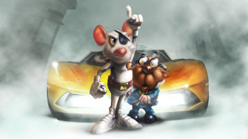 Картинка рисованное животные автомомбиль повязка фон мышь
