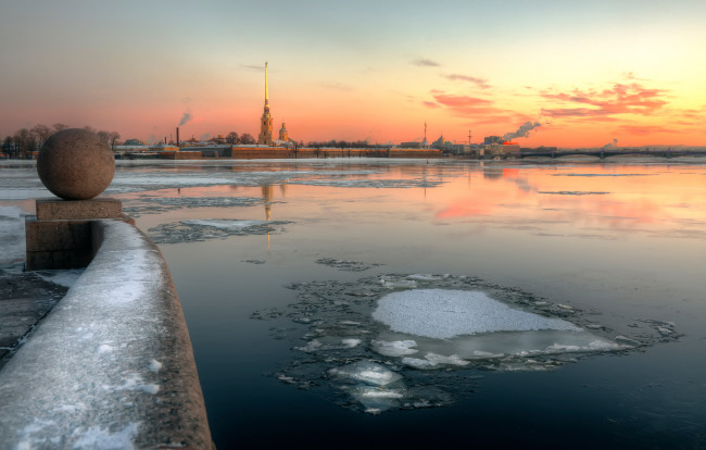 Обои картинки фото города, санкт-петербург,  петергоф , россия, зима, мороз, дворцовый, округ
