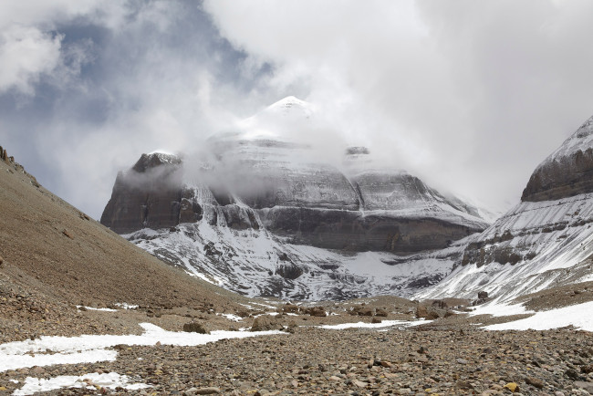 Обои картинки фото тибет,  кайлас, природа, горы, вершина, паломничество, кайлас, гора, снег, вид