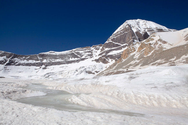 Обои картинки фото тибет,  ледник полунг, природа, горы, вид, вершина, паломничество, кайлас, снег, гора
