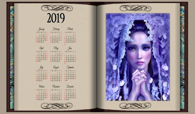 Обои картинки фото календари, фэнтези, девушка, лицо