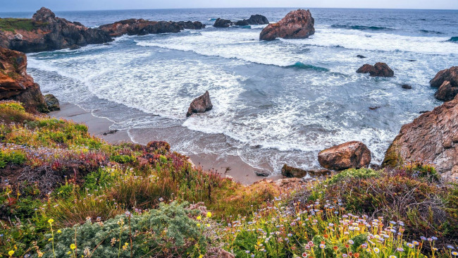 Обои картинки фото природа, побережье, скалы, берег, море, волны
