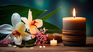 Картинка разное свечи орхидеи огоньки