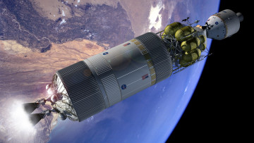 Картинка космос космические корабли станции ракета орбита земля