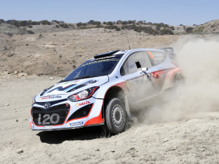 Картинка спорт авторалли hyundai пыль скорость 2014 wrc i20