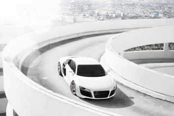 Картинка автомобили audi white r8