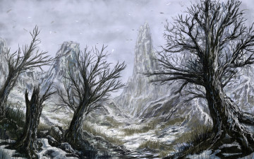 Картинка природа рисованные зима