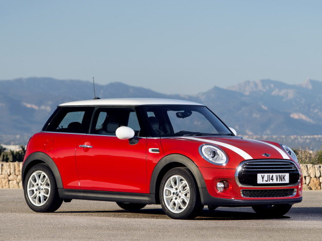 Обои картинки фото автомобили, mini, красный, 2014, f56, uk-spec, cooper, d