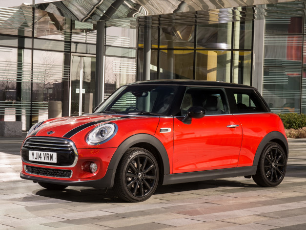 Обои картинки фото автомобили, mini, красный, 2014, uk-spec, f56, cooper, d