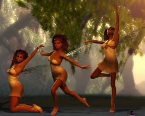 Картинка 3д+графика эльфы+ elves танец феи