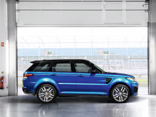 обоя автомобили, range rover, sport, range, rover, синий, 2014г, svr