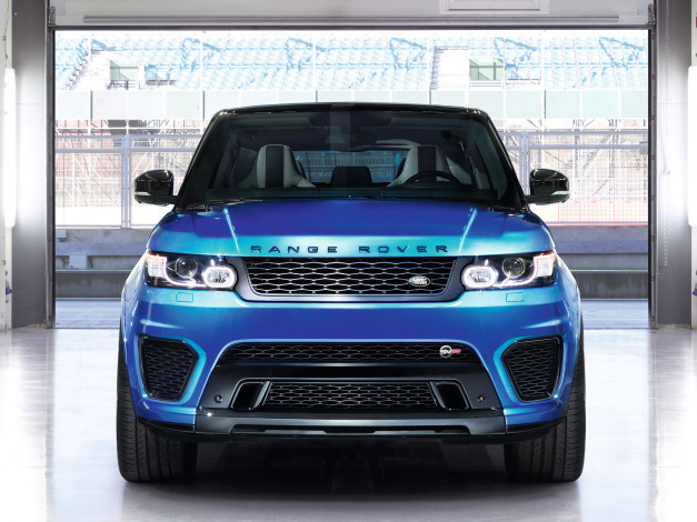 Обои картинки фото автомобили, range rover, синий, 2014г, svr, sport, range, rover