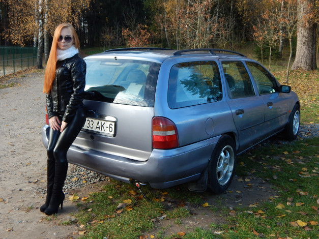 Обои картинки фото автомобили, -авто с девушками, ford, mondeo