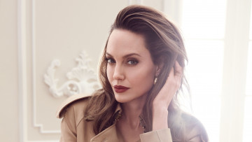 обоя девушки, angelina jolie, актриса, шатенка, лицо