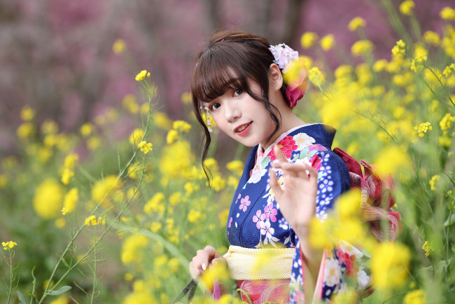 Обои картинки фото девушки, - азиатки, азиатка, кимоно