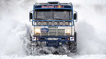 Картинка автомобили камаз снег грузовик транспортное средство вид спереди раллийные белый русский российские грузовики
