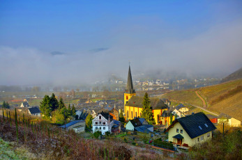 Картинка германия зенхайм города пейзажи дома дымка пейзаж