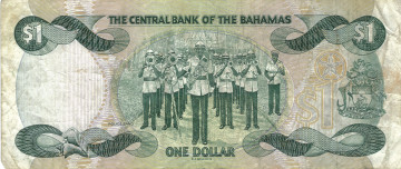 Картинка разное золото купюры монеты багамы банкнота 1 доллар