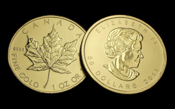 Картинка разное золото купюры монеты монета 5о долларов канада