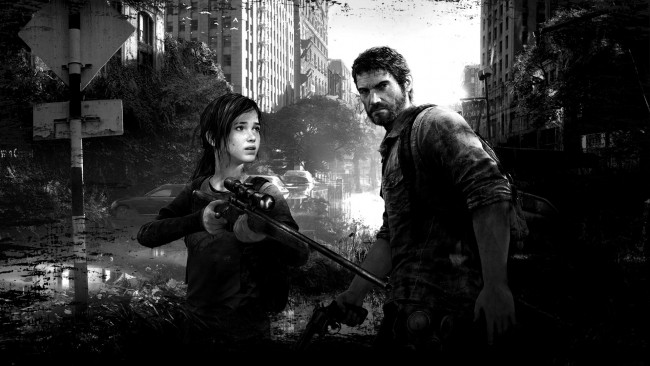 Обои картинки фото the, last, of, us, видео, игры, ellie, joel, винтовка