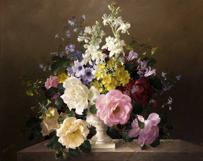 Картинка рисованные цветы букет