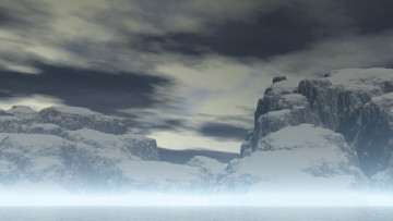 Картинка 3д+графика nature landscape+ природа снег горы