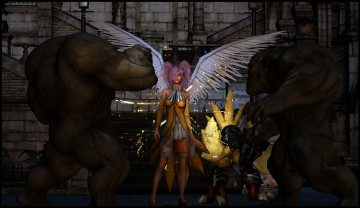 Картинка 3д+графика ангел+ angel девушка демоны ангел фон взгляд