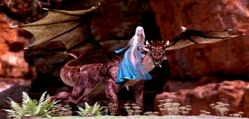 Картинка 3д+графика фантазия+ fantasy драконы фон взгляд девушка