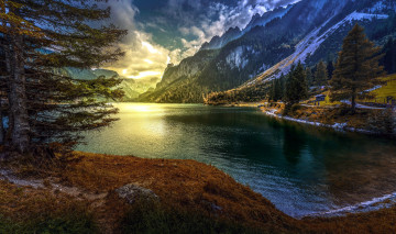 Картинка природа реки озера тучи озеро горы