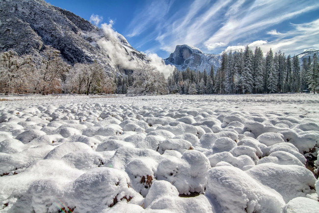 Обои картинки фото природа, зима, снег, горы