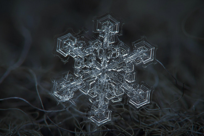 Обои картинки фото природа, макро, снежинка, кристалл, ворс
