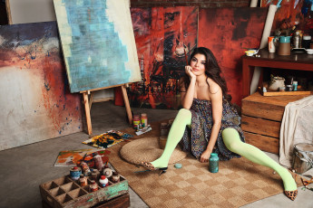 Картинка девушки jacqueline+fernandez жаклин фернандес актриса модель болливуд женщина холст краски