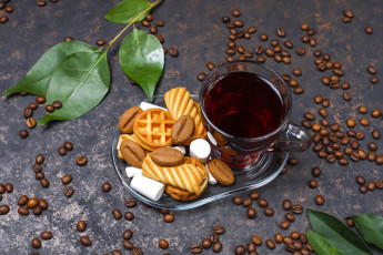 Картинка еда разное кофе печенье кофейные зерна