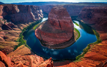 обоя glen canyon, colorado river, horseshoe bend, arizona, природа, горы, glen, canyon, colorado, river, horseshoe, bend