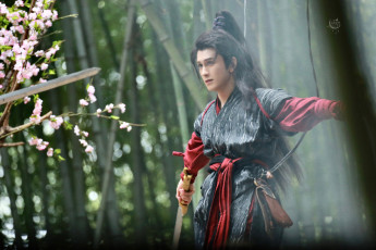 обоя мужчины, zhu zanjin, актер, костюм, меч, лес