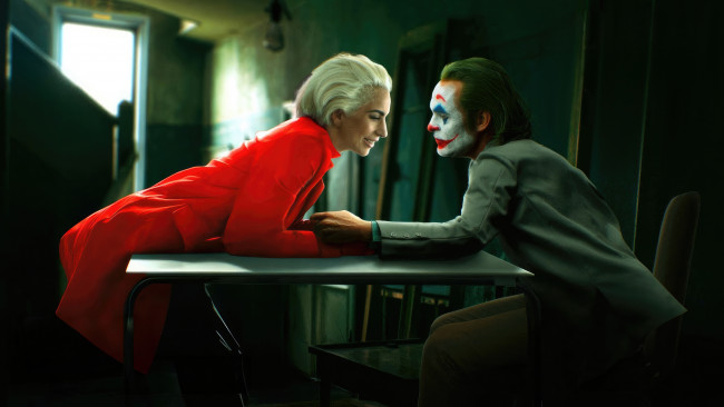 Обои картинки фото joker,  folie a deux  ,  2024 , кино фильмы,  folie a deux, джокер, безумие, на, двоих, мюзикл, триллер, драма, криминал, lady, gaga, warner, bros, bron, studios, dc, entertainment, сиквел