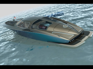 Картинка 1963 chevrolet corvette boat design by bo zolland корабли 3d