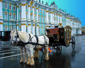 Картинка зимний дворец санкт петербург города петергоф россия карета