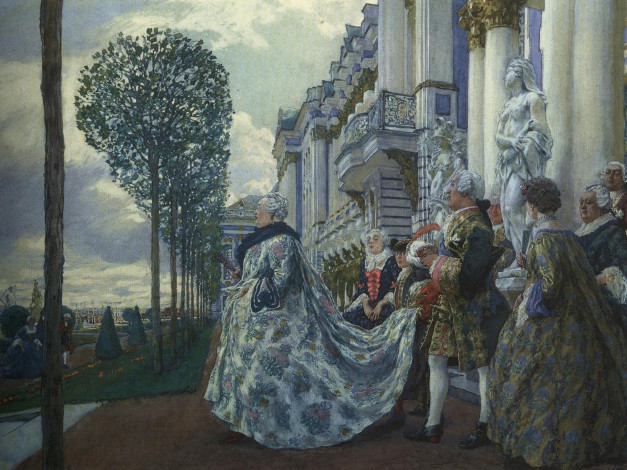 Обои картинки фото императрица, елизавета, петровна, царском, селе, рисованные, евгений, лансере