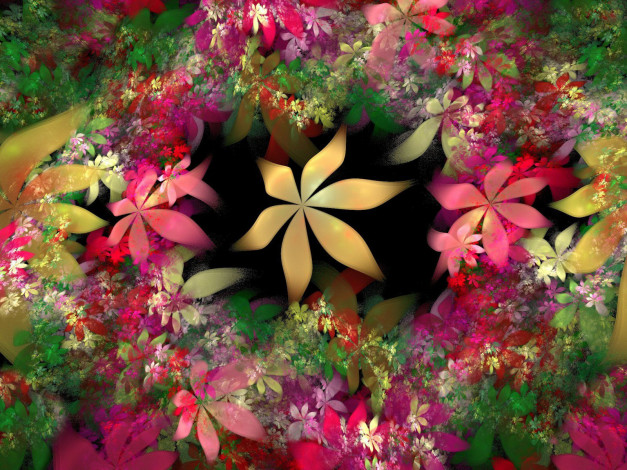 Обои картинки фото 3д, графика, flowers, цветы, узор, цвета, фон