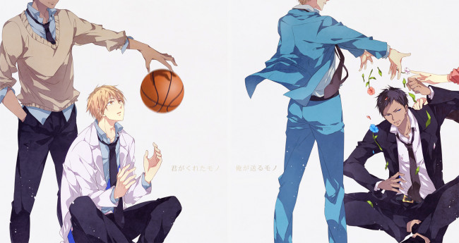 Обои картинки фото ryouta, kise, daiki, aomine, аниме, kuroko, no, baske, basket