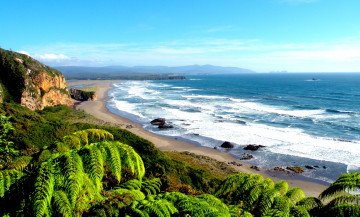 Картинка природа побережье панорама волны пляж океан